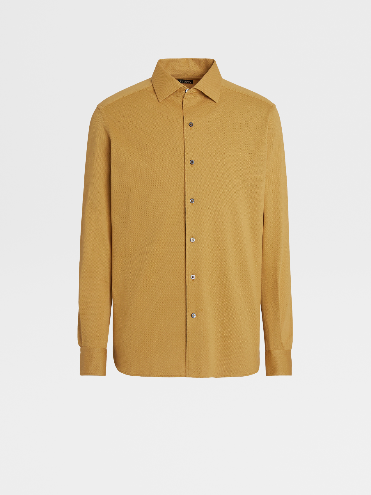 Camicia a Maniche Lunghe in Jersey di Cotone Ocra